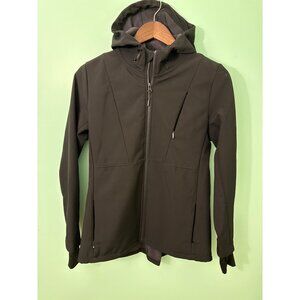 Mondetta Womens Black Hooded Softshell Jacket With Zippered Pockets Size M